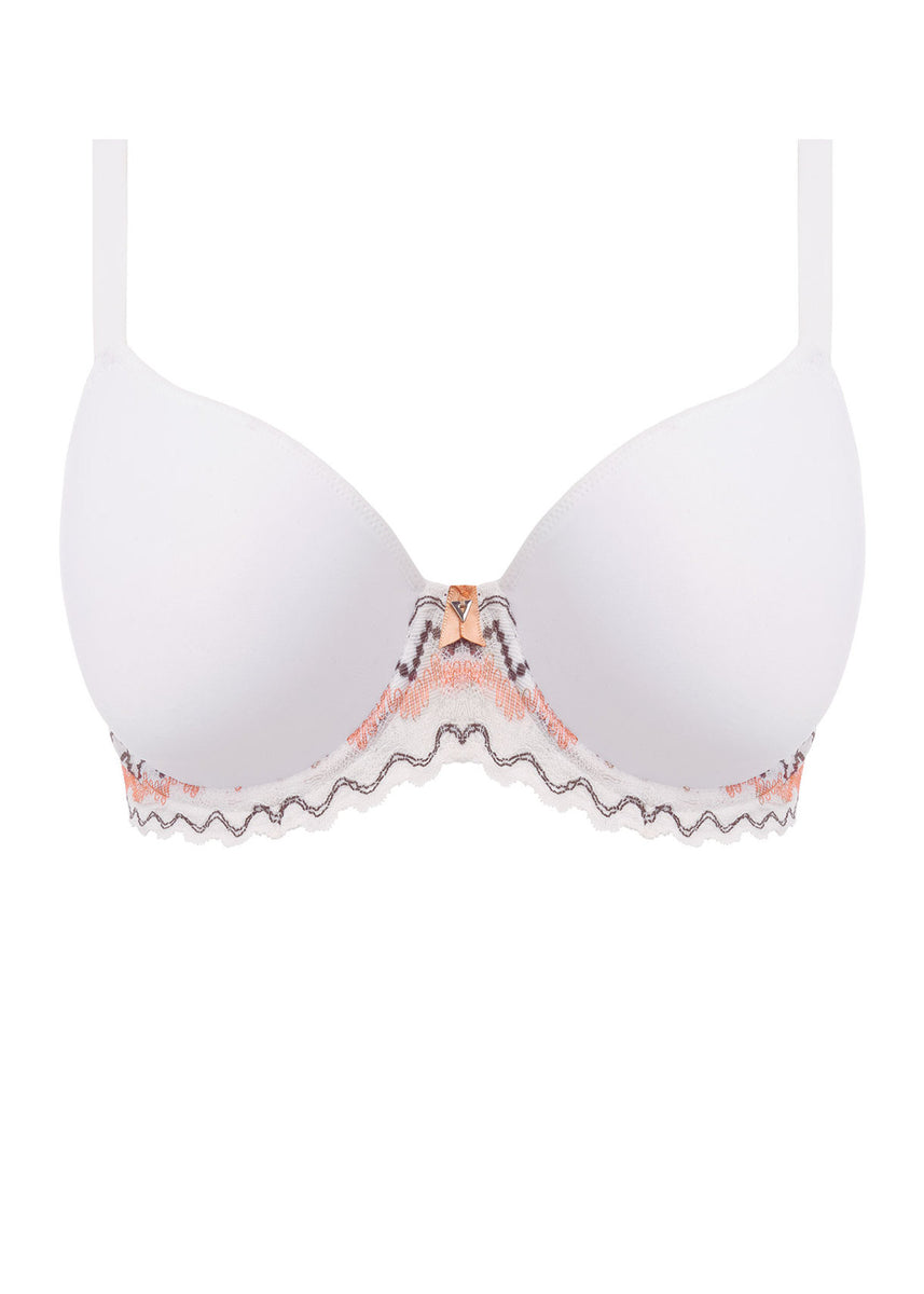 30C Figleaves Juliette Lace T-Shirt Bra 173509 Underwired Moulded - White -  Helia Beer Co