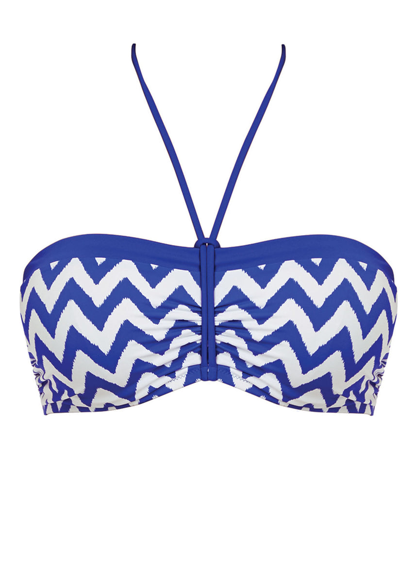 cobalt blue bandeau bikini
