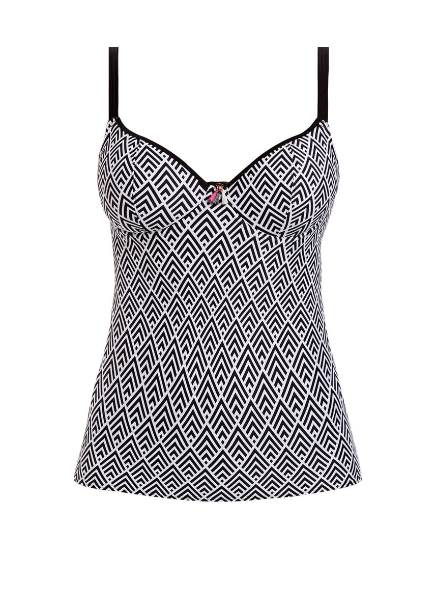 Gatsby Plunge Tankini Top - Monochrome – Leia Lingerie