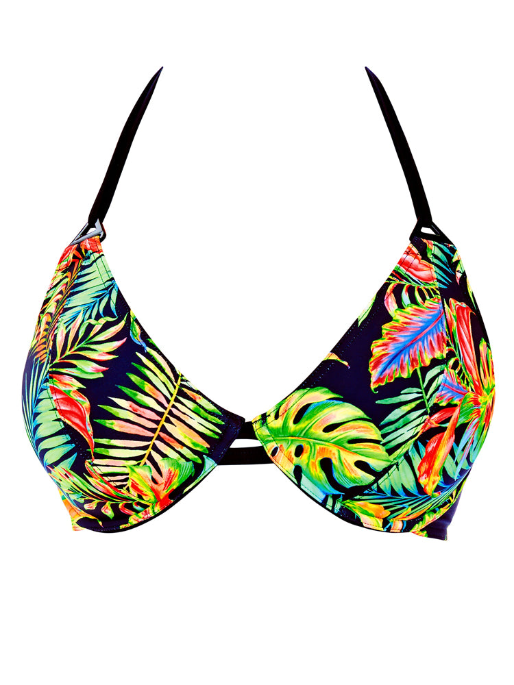 Electro Beach Bandless Halter Bikini Top - Tropical Punch – Leia Lingerie