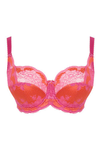 Pink and Coral Full Cup Bra - Panache Lingerie at Leia Lingerie on a white background