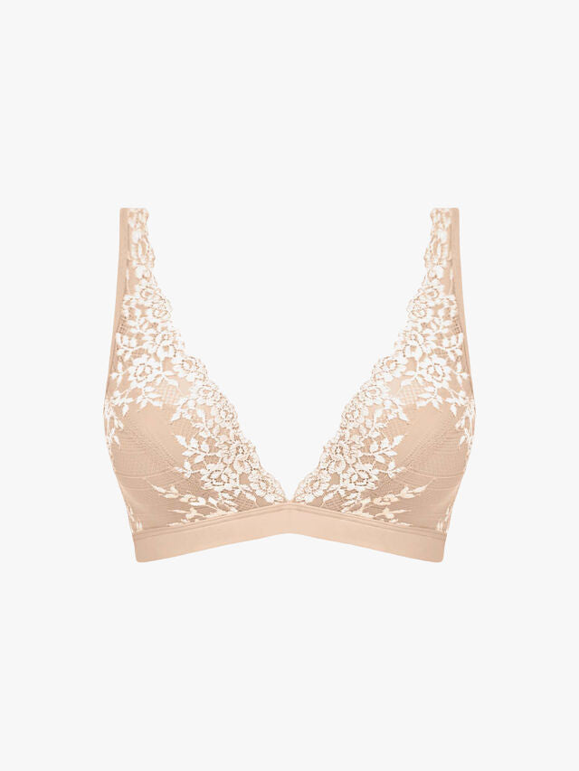 Embrace Lace Naturally Nude / Ivory Plunge Bra from Wacoal