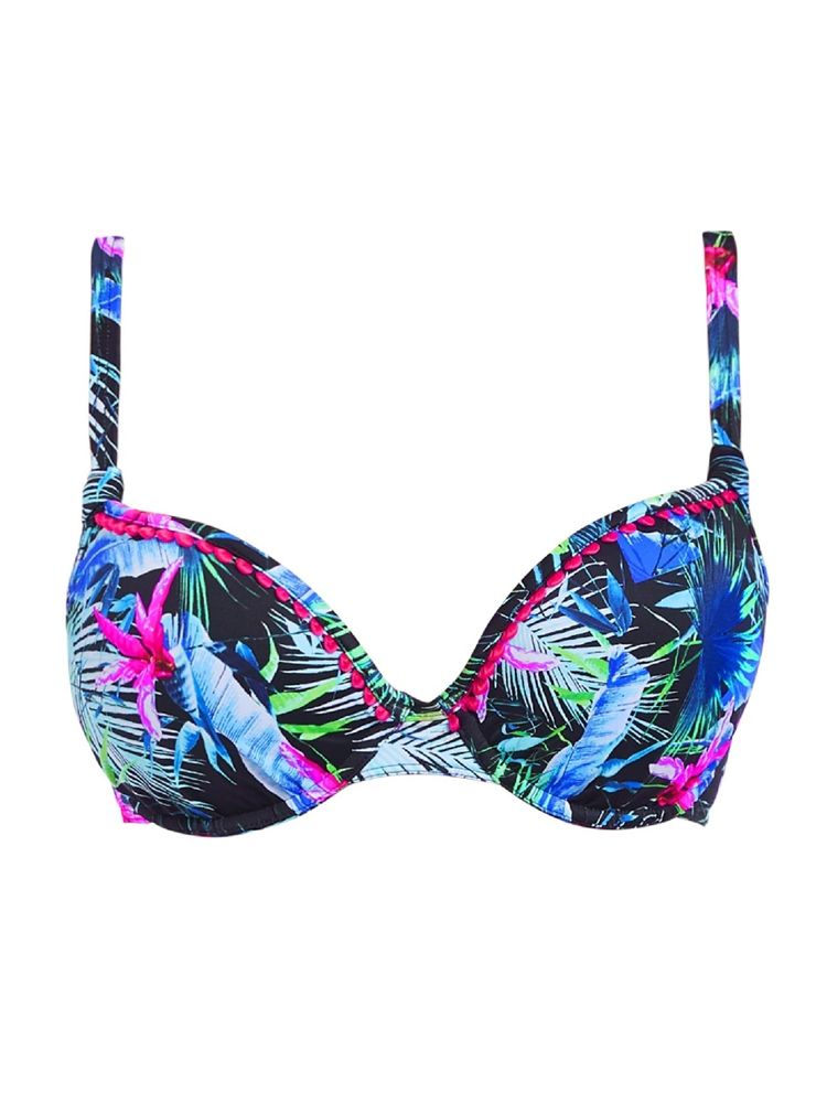 Freya Jungle Flower Bandless Deco Moulded Bikini Top Tropical