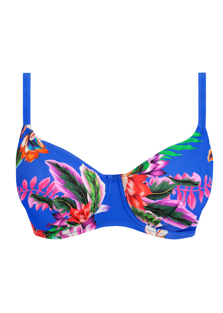 Halkidiki Underwired Gathered Full Cup Bikini Top Ultramarine
