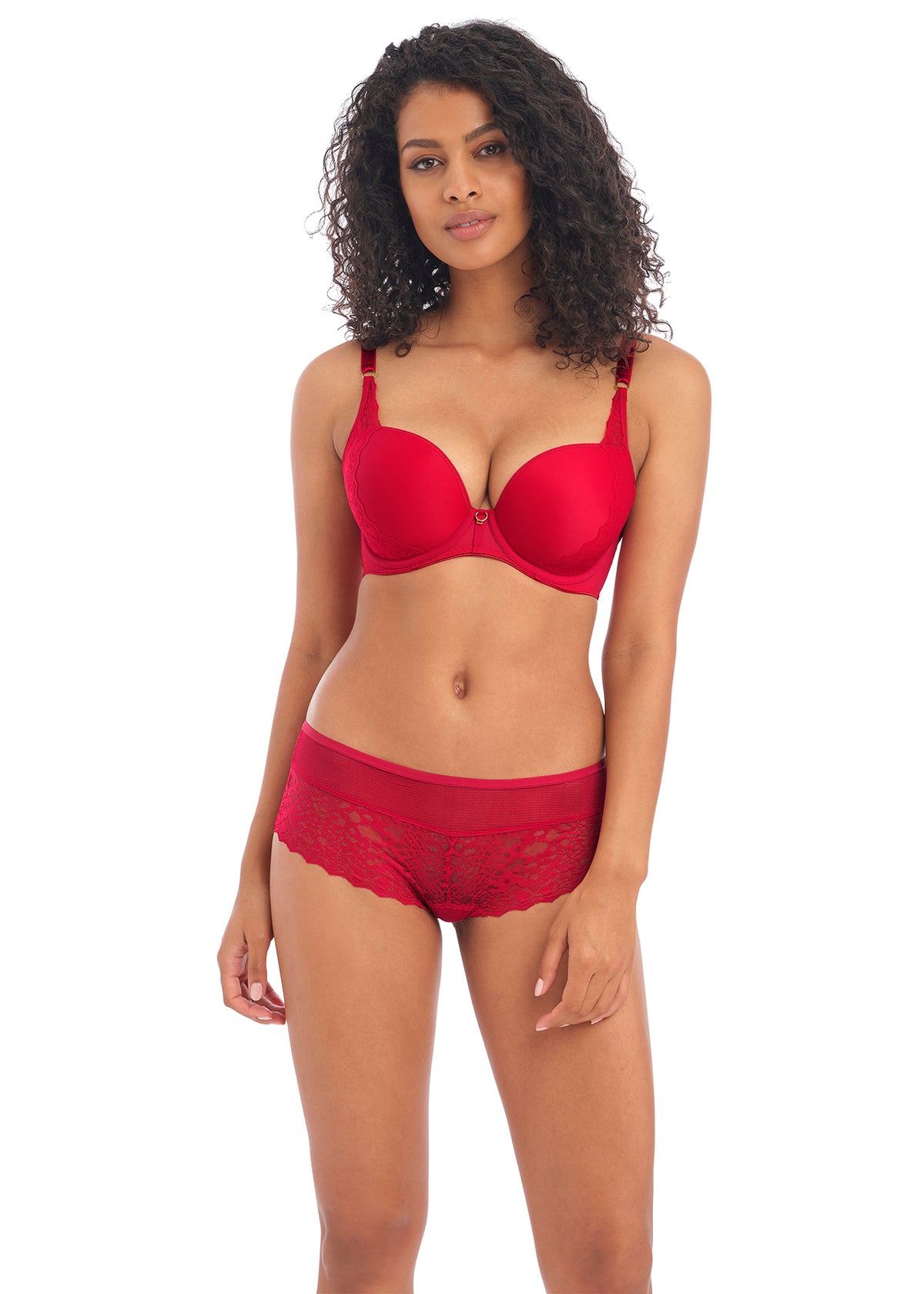Temptress Underwired Moulded Plunge T-Shirt Bra - Cherry – Leia