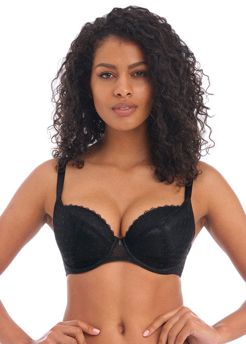 Unchained Padded Half Cup Bra - Black – Leia Lingerie