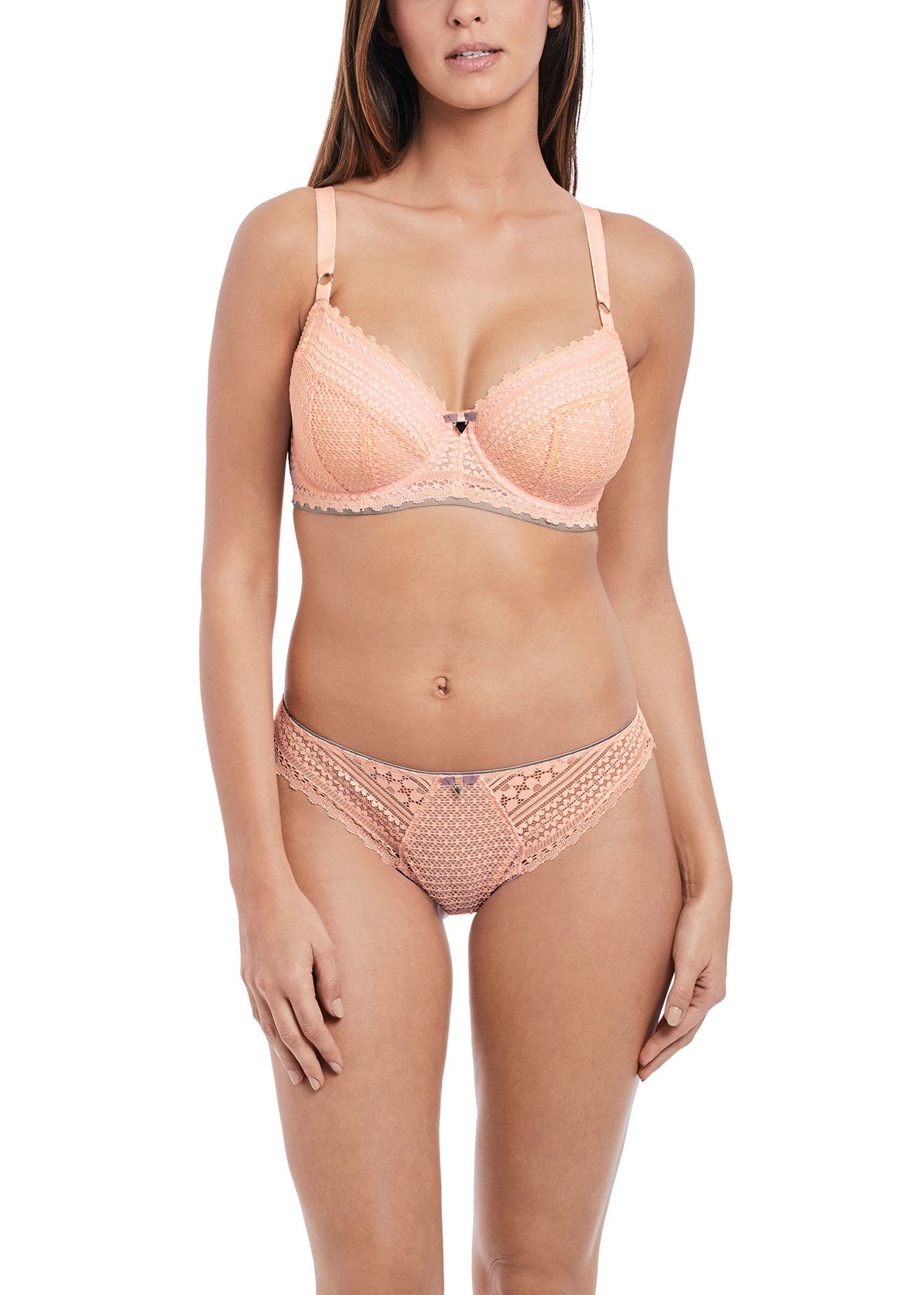 Daisy Lace Padded Half Cup Bra - Blush – Leia Lingerie