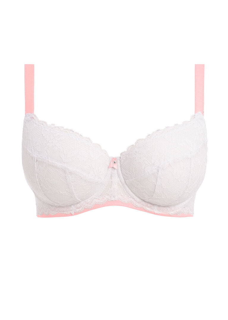 Offbeat Underwired Padded Half Cup Bra - White – Leia Lingerie