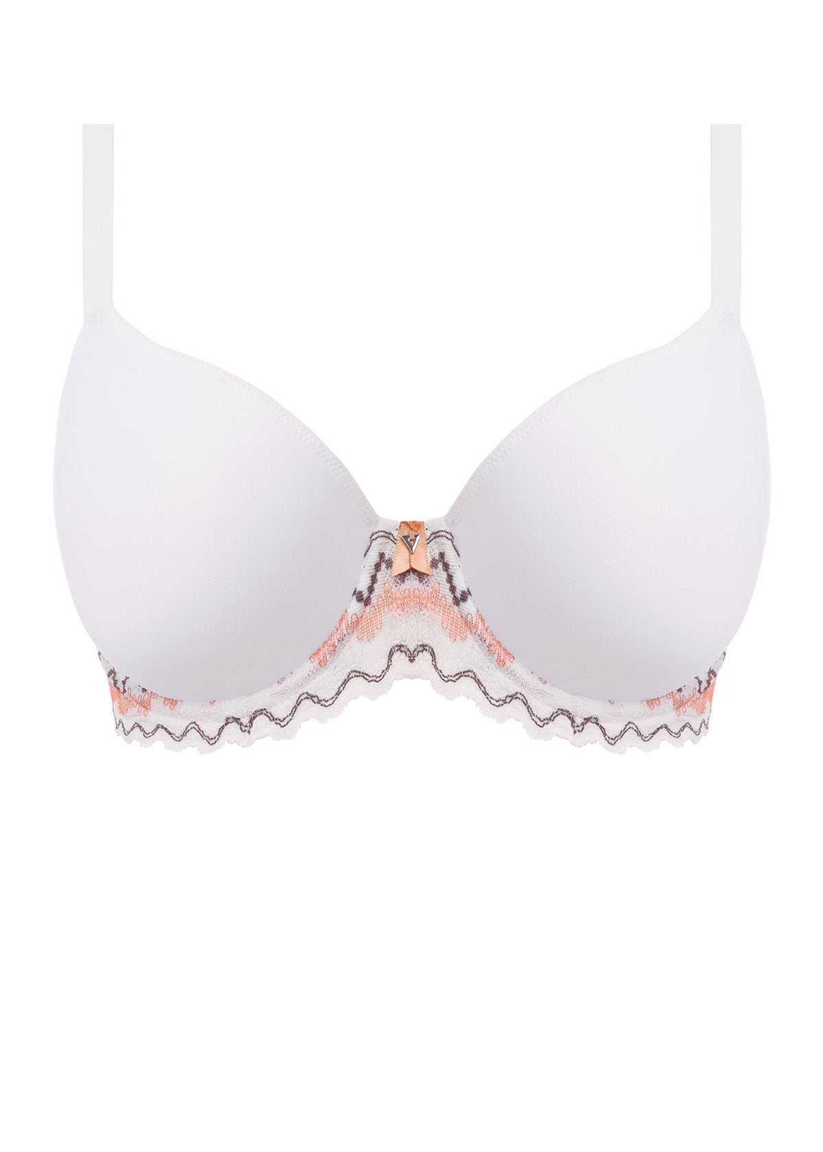 Festival Vibe Underwired Moulded Plunge T-Shirt Bra - White Coral – Leia  Lingerie