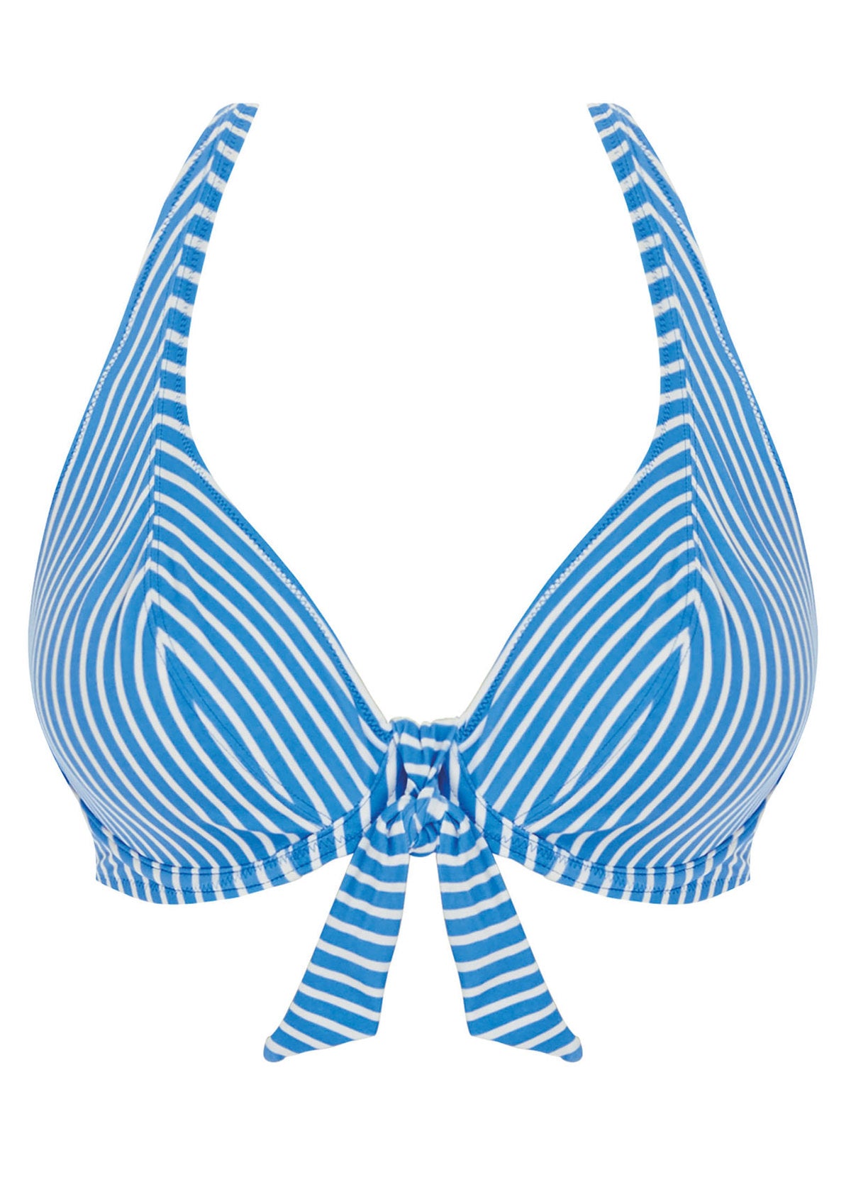 Beach Hut Bandeau Bikini Top by Freya, Blue Stripe, Plunge Bikini