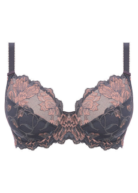 Aubree Underwired Side Support Bra - Shadow Rose – Leia Lingerie
