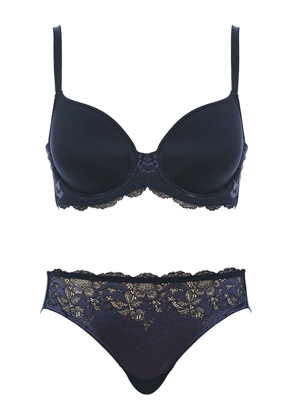 Buy Black french lace featuring keyhole and underwire cupless bra bra91  Online