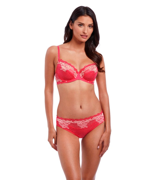 Mind Love III Underwired red soft unlined lace bra SC-797 by Kinga –
