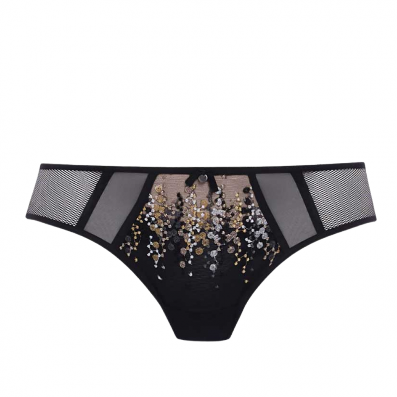 Black Astrid Brief Panty With Black Lace
